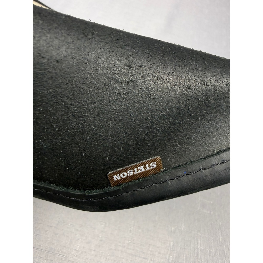 Stetson Rodeo Dr Collection Black Leather Cowboy Hat Studded Concho Large - Picture 9 of 13